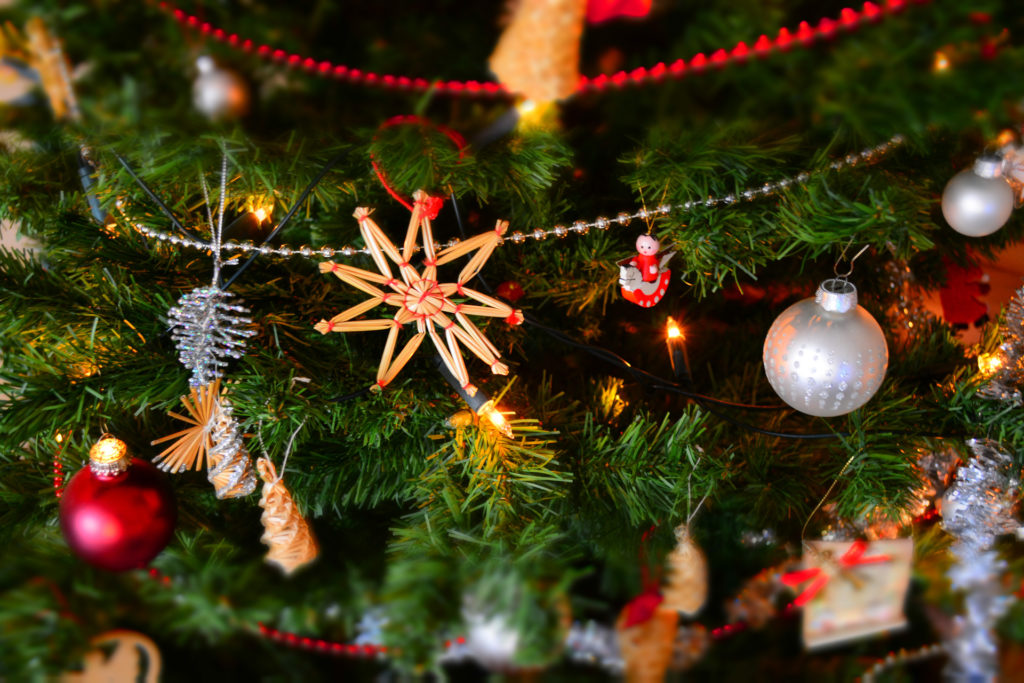 Close up Christmas Tree Ornaments