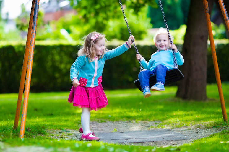 Kids on Swings